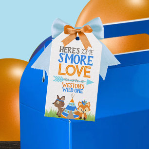 Smore Love Woodland Wild One Birthday Favour Tags