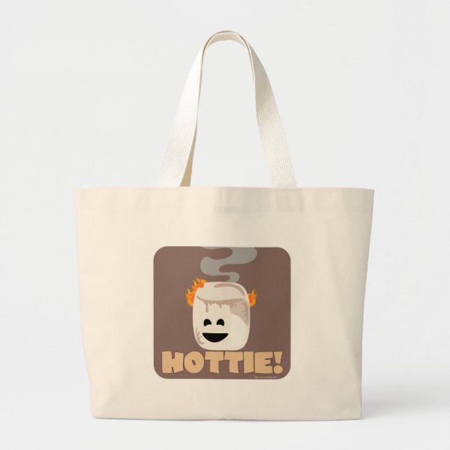 Smore Marshmallow Burning Hottie Large Tote Bag (Front)
