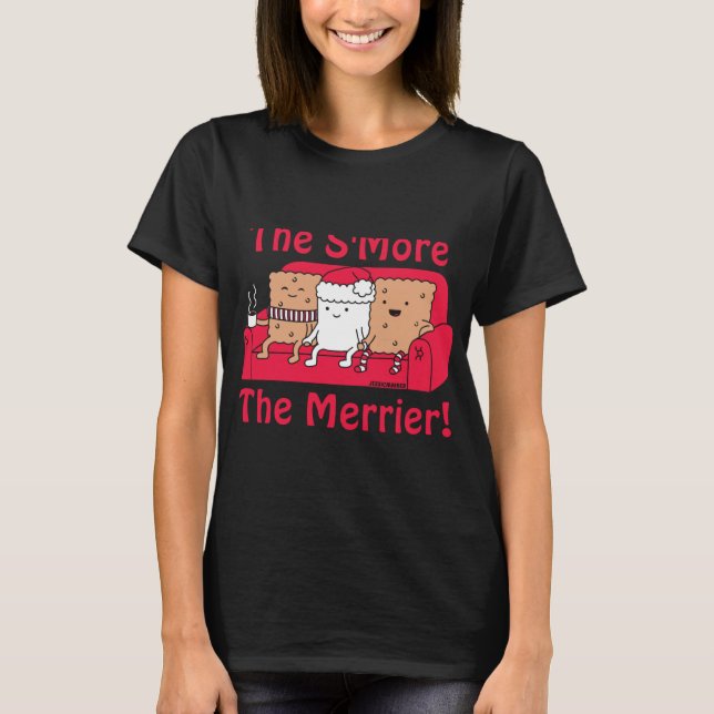 Smore Merrier Cute Kids Cartoon Christmas T Shirt  (Front)