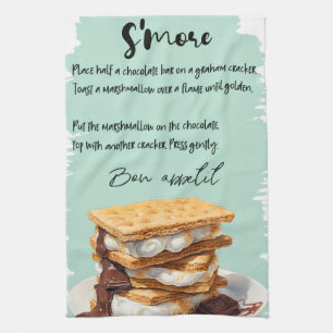 S'More Recipe Tea Towel