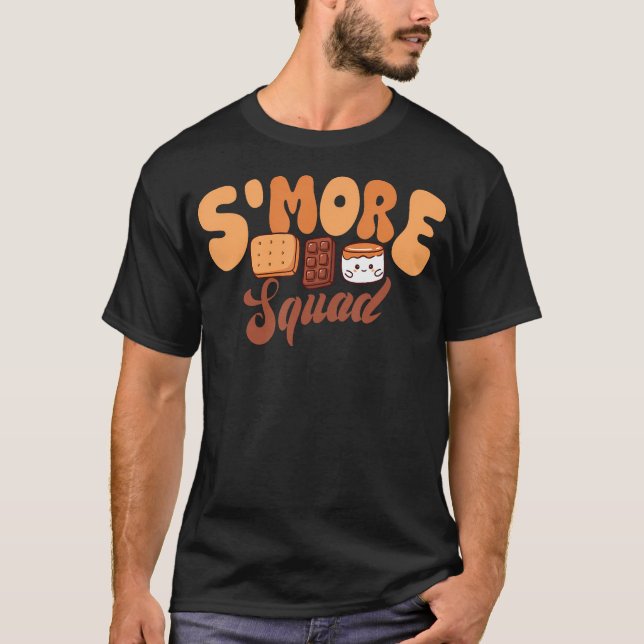S'More Squad Camping Campfire Chocolate Marshmallo T-Shirt (Front)
