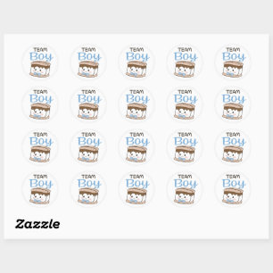 S'more Team Boy gender reveal stickers