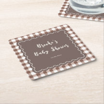 S'more to Love Brown Gingham Bow Baby Shower