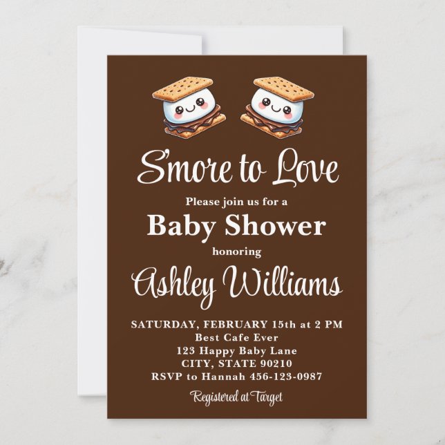 S'more to Love Fun Outdoor Campfire Baby Shower Invitation (Front)