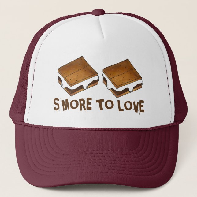 S'more To Love Funny Foodie Campfire S'mores Trucker Hat (Front)