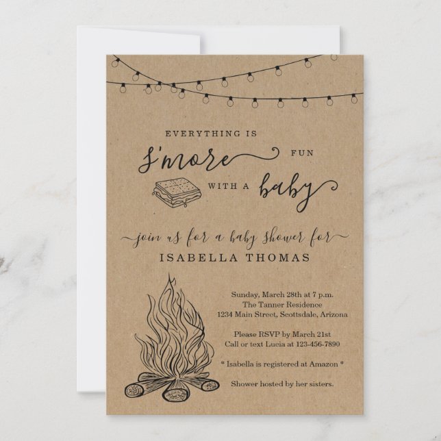 S'mores Baby Shower Invitation (Front)