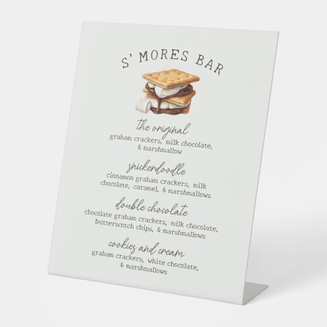 S'mores Bar Recipe Sign Fall Bonfire Outdoor (Front)