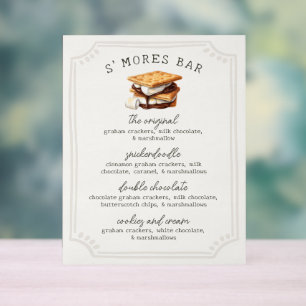 S'mores Bar Recipe Sign Fall Bonfire Outdoor