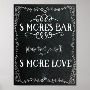 S'Mores Bar Sign Wedding Decor Poster