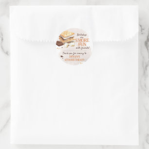 S'mores Birthday Party Classic Round Sticker