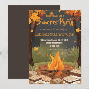 S'mores Birthday Party Invitation – Cosy Campfire