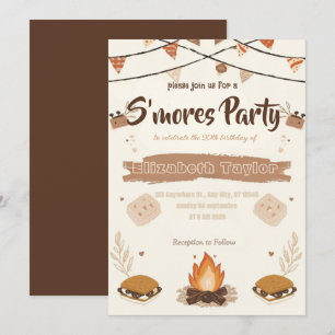 S'mores Birthday Party Invitation – Cozy Campfire