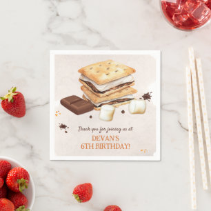 S'mores Birthday Party Napkin