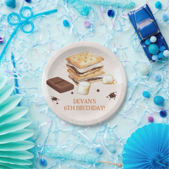 S'mores Birthday Party Paper Plate (Party)