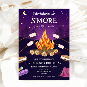 S'mores Birthday Party S'mores Camping Birthday Invitation