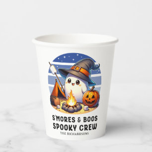 Smores Boos Spooky Crew Camping Ghost Halloween Paper Cups