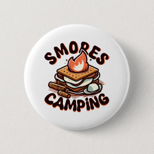 smores camp 6 cm round badge