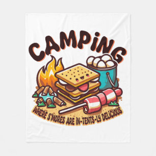 smores camp fleece blanket