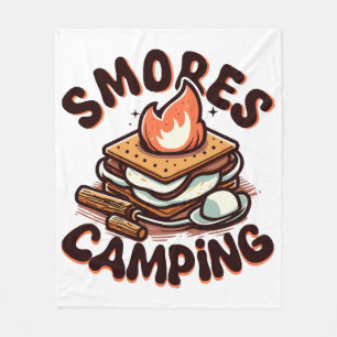 smores camp fleece blanket