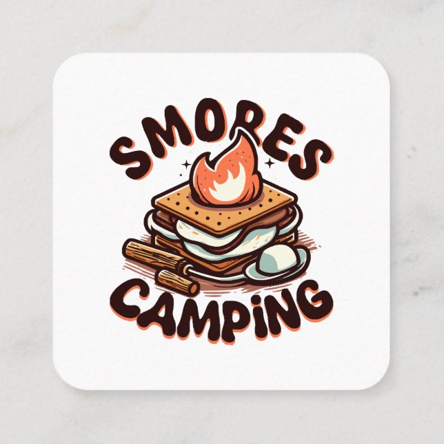 smores camp square business card (Back)