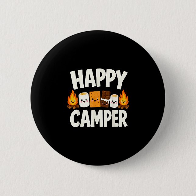 S'mores campfire camping  6 cm round badge (Front)