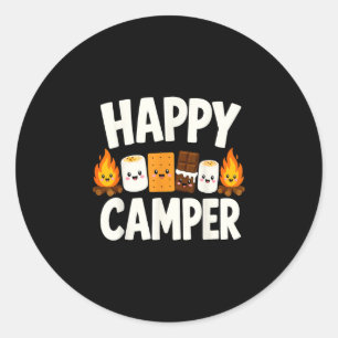 S'mores campfire camping classic round sticker