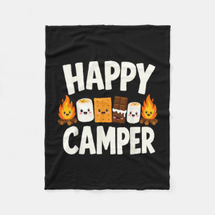 S'mores campfire camping fleece blanket