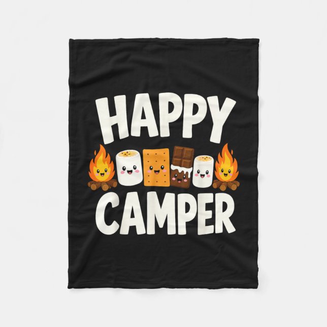 S'mores campfire camping  fleece blanket (Front)