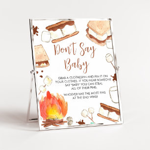 S'mores Camping Baby Shower Don't Say Baby Poster