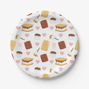 S'mores Camping Themed Party Decor Paper Plate
