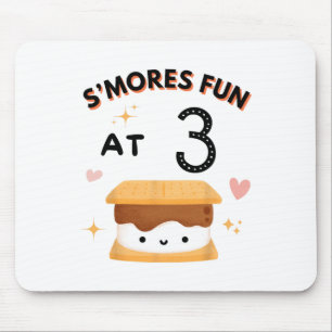 Smores Fun Camping Birthday 3 Years Old Camper 3rd Mouse Mat