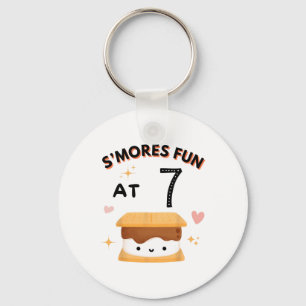 Smores Fun Camping Birthday 7 Years Old Camper 7th Key Ring