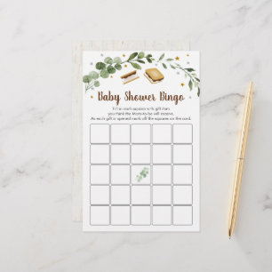 S'mores Greenery Baby Shower Bingo Game