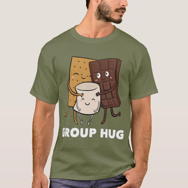 Smores  Group Hug Marshmallow Chocolate T-Shirt (Front)
