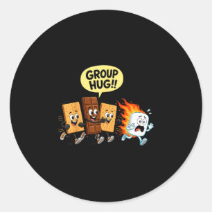 S'mores humour marshmallow campfire classic round sticker