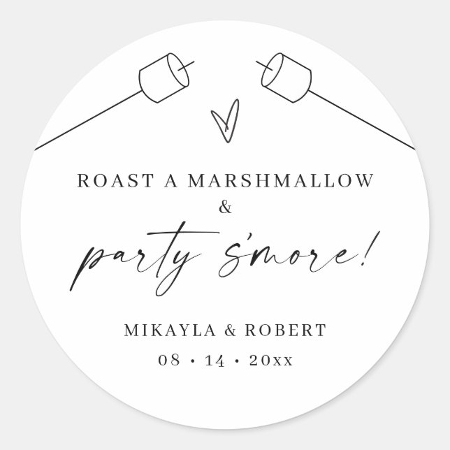 S'mores Kit Favour Labels Wedding Party Gift (Front)