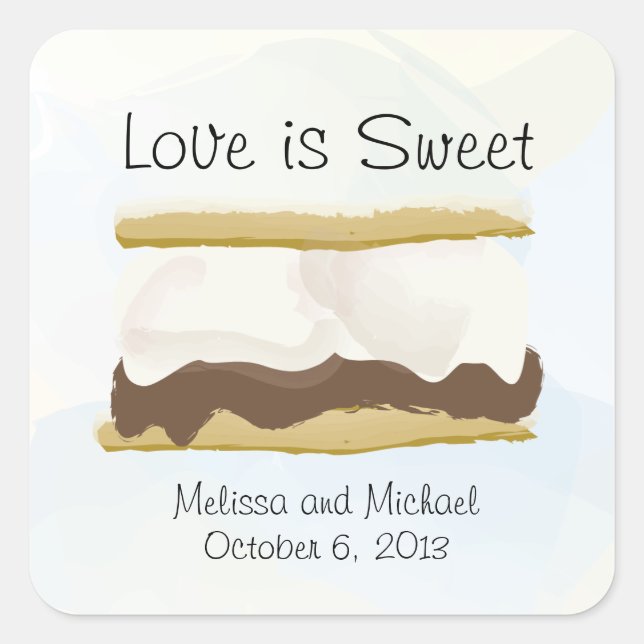 Smores Love Is Sweet Square Sticker (Front)