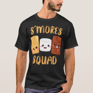 S'Mores Marshmallows Funny Smores Squad Camping Ca T-Shirt