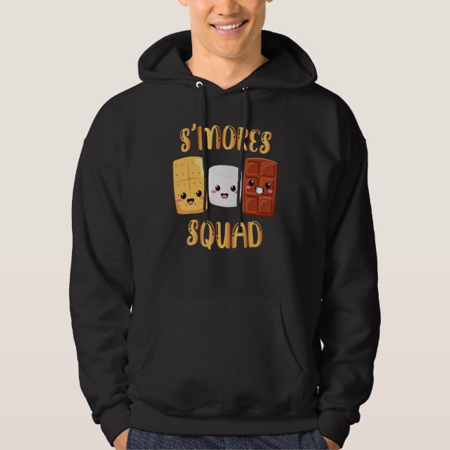 S'mores Marshmallows  Smores Squad Camping Campfir Hoodie (Front)
