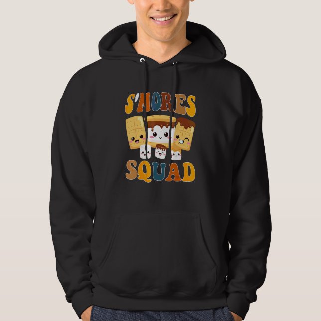 S'mores Marshmallows  Smores Squad Camping Campfir Hoodie (Front)