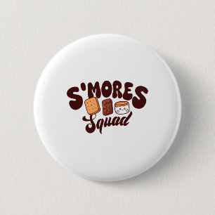 S'mores Squad Camping Campfire Chocolate Marshmall 6 Cm Round Badge