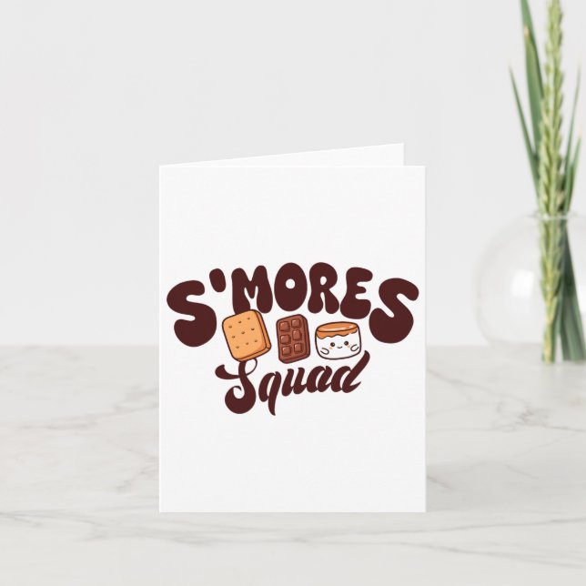 S'mores Squad Camping Campfire Chocolate Marshmall Card (Front)