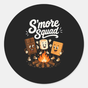 S'mores squad funny marshmallow campfire classic round sticker