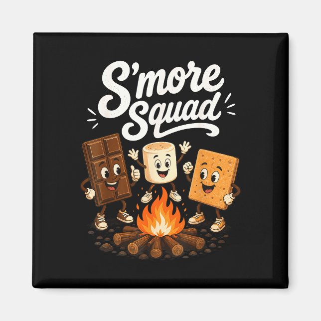 S'mores squad funny marshmallow campfire  magnet (Front)