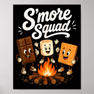 S'mores squad funny marshmallow campfire poster