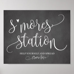 S'mores Station Favour Party Signage 8x10 Poster