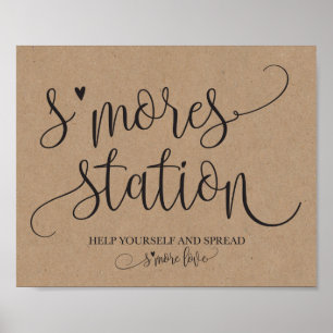 S'mores Station Favour Party Signage Poster