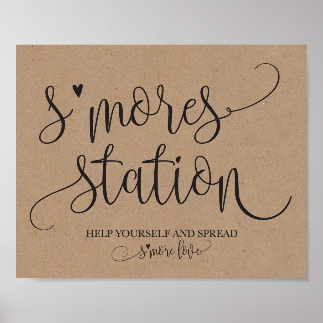 S'mores Station Favour Party Signage Poster (Front)