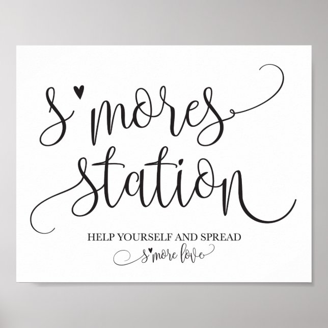 S'mores Station Favour Party Signage Poster (Front)