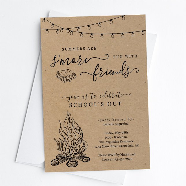 S'mores Summer End of School Year Party Invitation (Creator Uploaded)